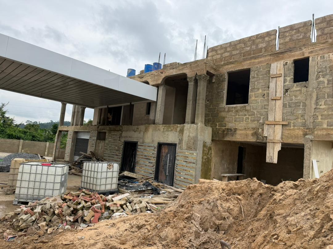 Side view of Constuction Of Filling Station/ Mini Mart