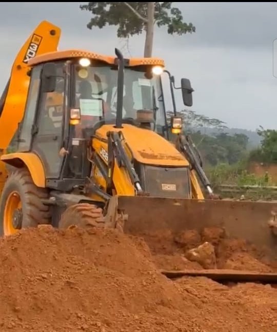 JCB backhoe loader in operation